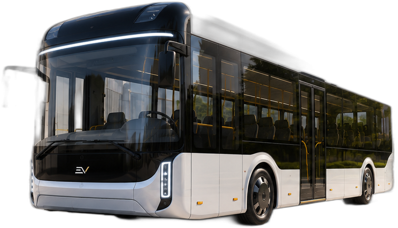 Electric city bus, representative of the commercial fleet segment